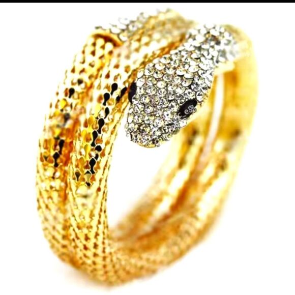 Elegant Gold Snake Bracelet - Picture 1 of 3